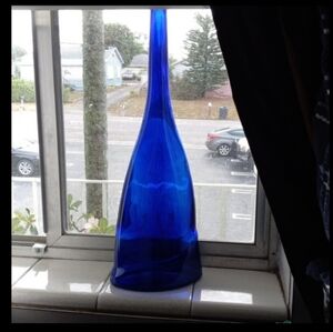 Cobalt blue wine bottle19"